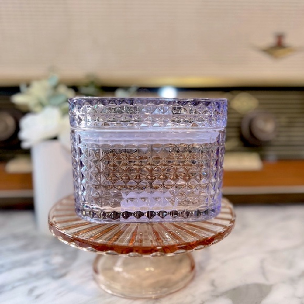 ✨NEW💜Target Bullseye Playground 2024 Purple Glass Trinket Box💎 - Picture 3 of 11